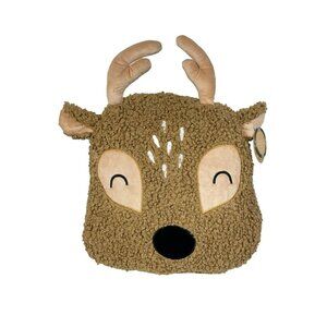 ASPEN Deer Head Decorative Throw Pillow Brown 15" x 16" Decor